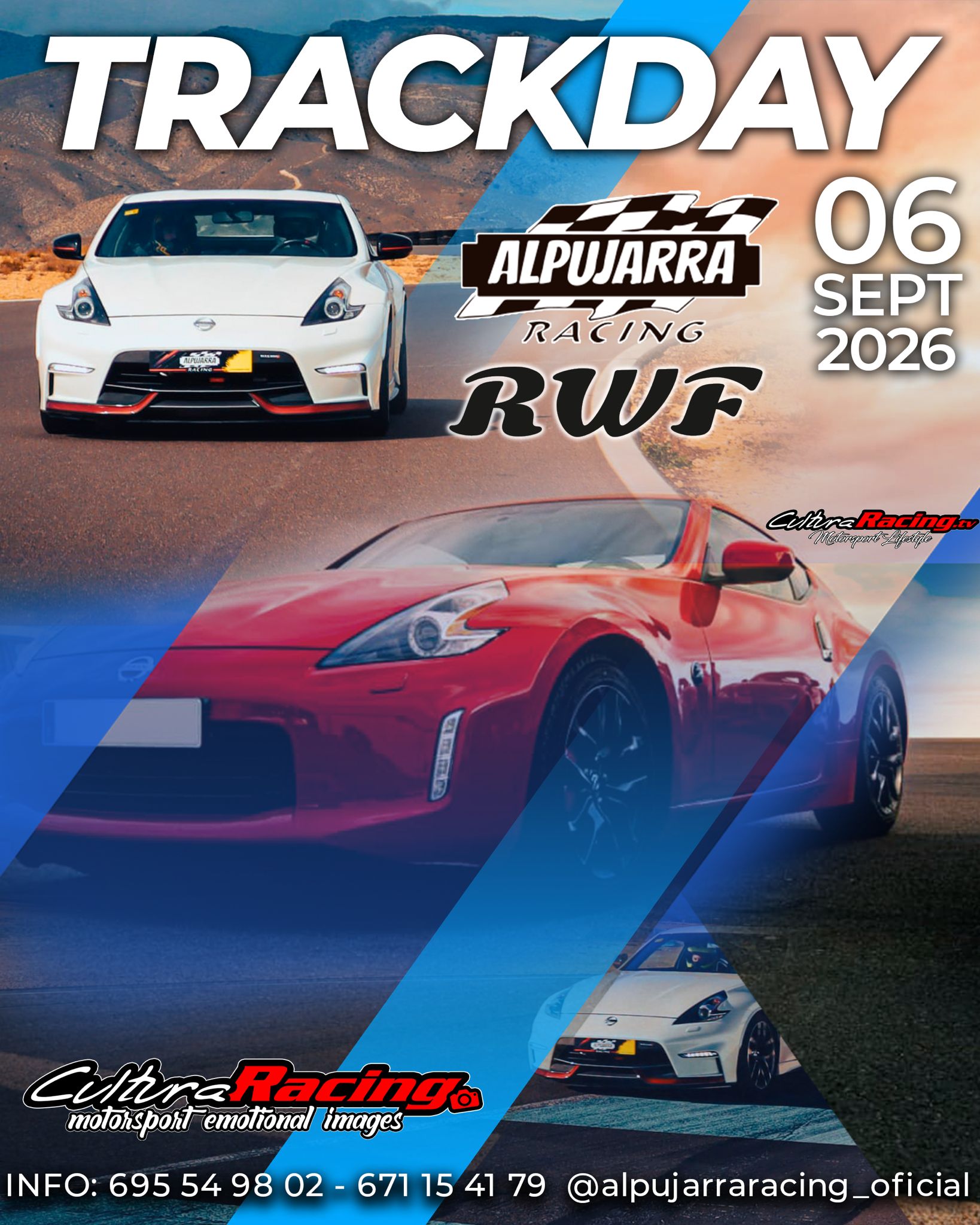 CARTEL TRACKDAY ALPUJARRA RACING RWF 6 SEPT 2026 TRACKDAY II 2026 RWF ALPUJARRA RACING - ANDALUCIA CIRCUIT - Imagen 1