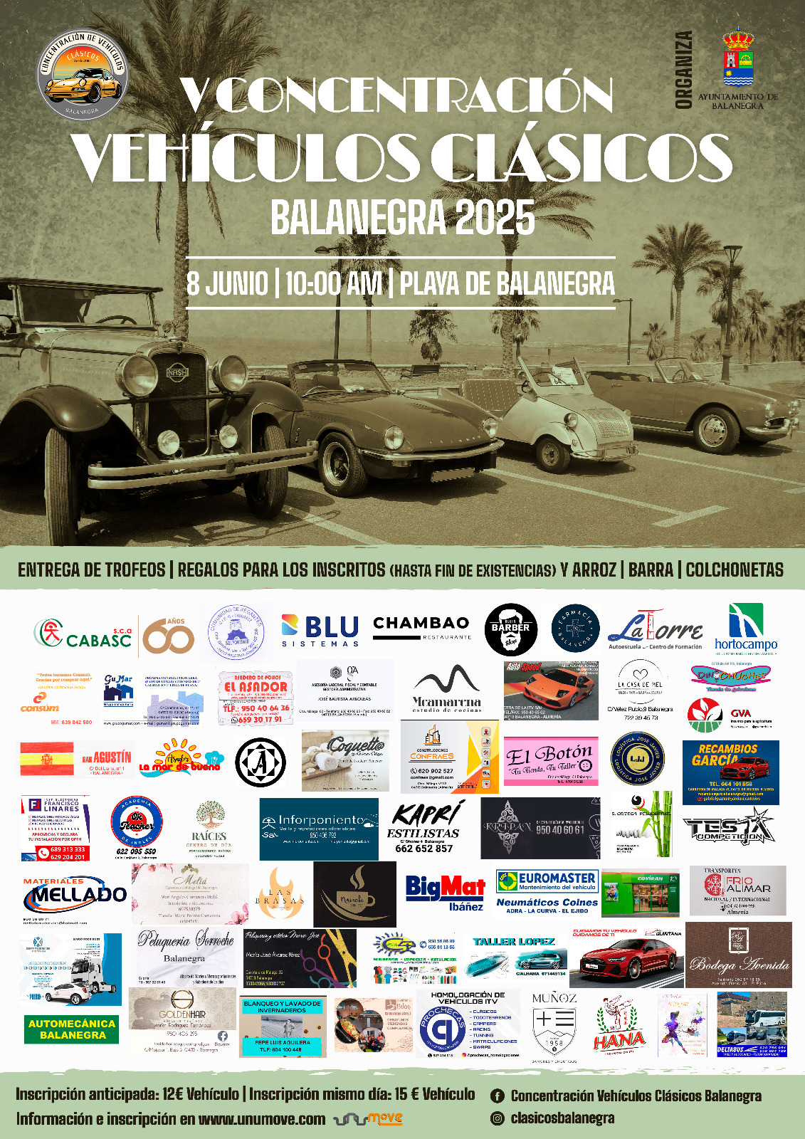 CARTEL V CONCENTRACIÓN CLASICOS BALANEGRA 2025 - UNUMOVE V CONCENTRACIÓN DE CLÁSICOS BALANEGRA - 8 de JUNIO - Imagen 1